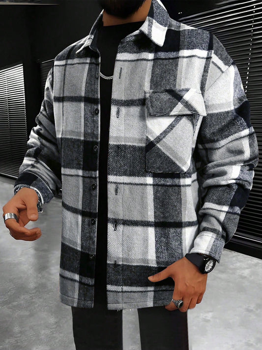 Gray & Black Checkered Flannel